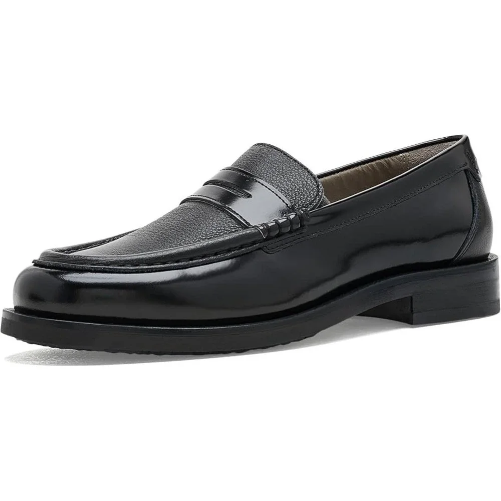 AllSaints Bloom Penny Loafers Mens 11 Black Leather Dress Formal Preppy Luxury